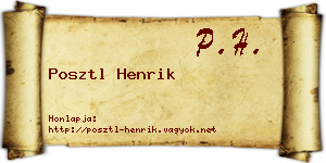 Posztl Henrik névjegykártya